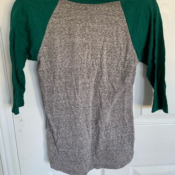 Forever 21, Grey and Teal 3/4 Sleeve Baseball T-Shirt, Size: Small - Picture 2 of 3